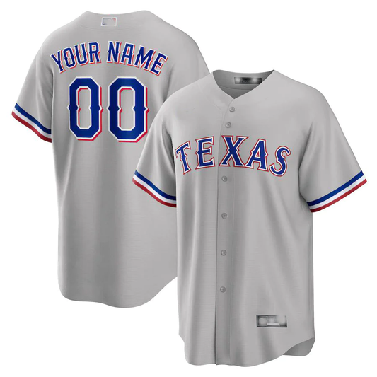 Men's Texas Rangers Gray Replica Custom Jersey