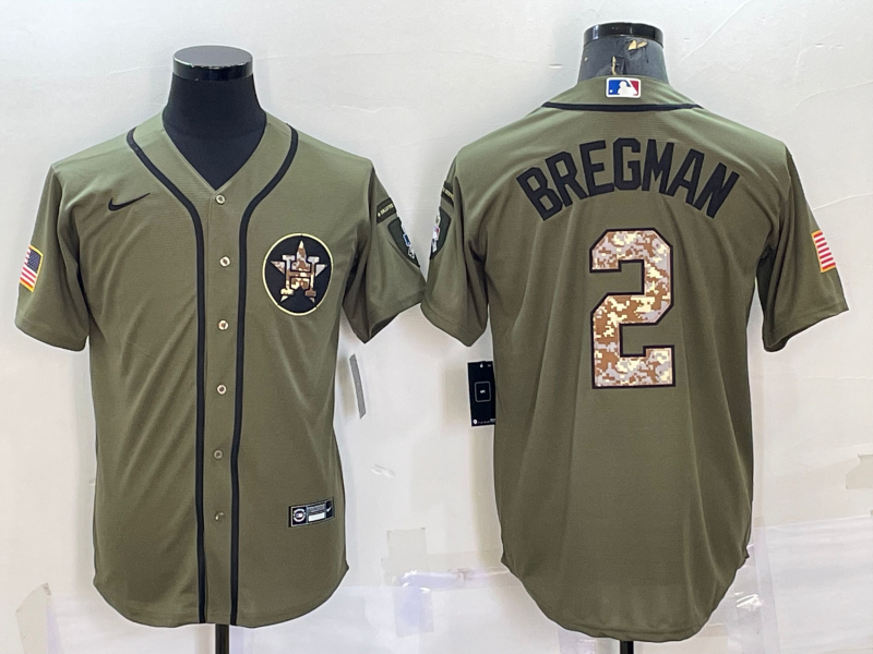 Men's Houston Astros Alex Bregman #2 Green Replica Player Jersey