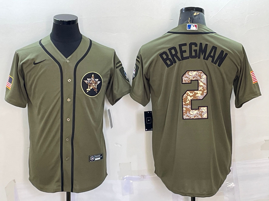 Men's Houston Astros Alex Bregman #2 Green Replica Player Jersey