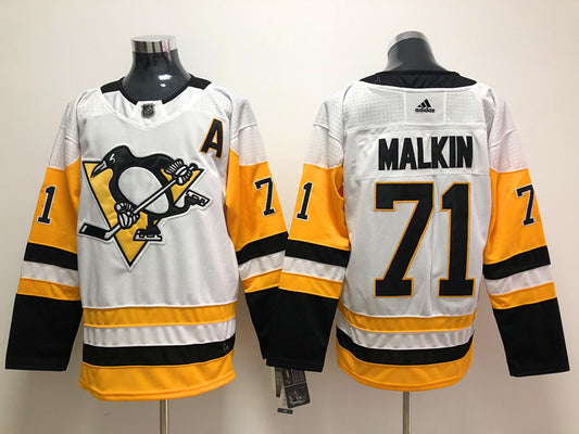 Men's Pittsburgh Penguins Evgeni Malkin #71 White Game Jersey