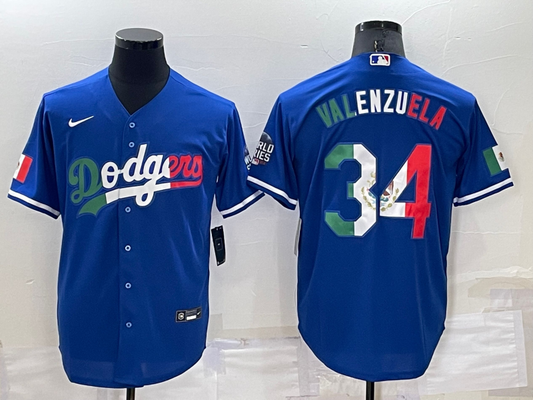 Men's Los Angeles Dodgers Fernando Valenzuela #34 Blue Player Jersey