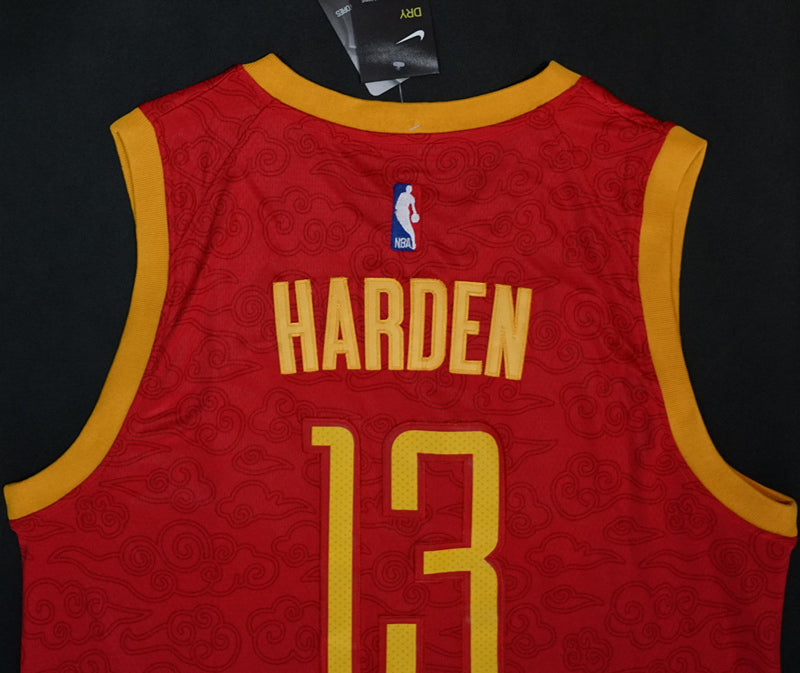 Men's Houston Rockets James Harden #13 Red City Edition Swingman Jersey