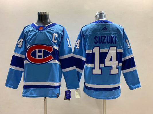 Men's Montreal Canadiens Nick Suzuki #14 Blue Player Jersey