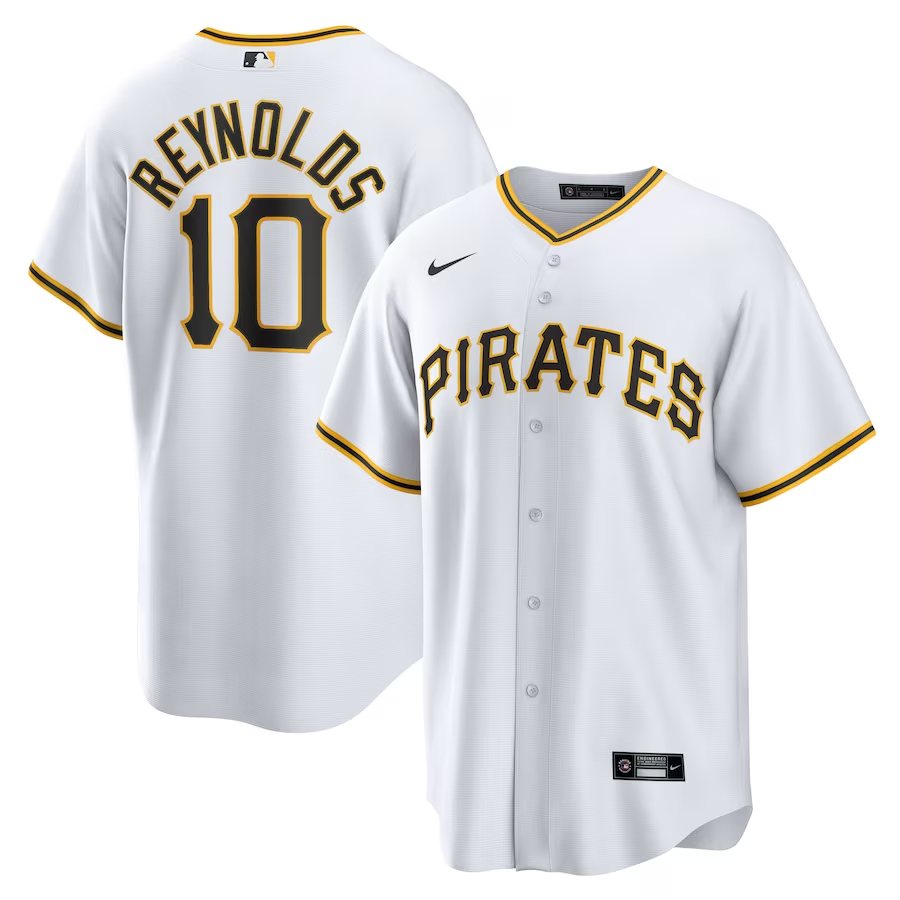 Men's Pittsburgh Pirates Bryan Reynolds #10 White Replica Player Jersey