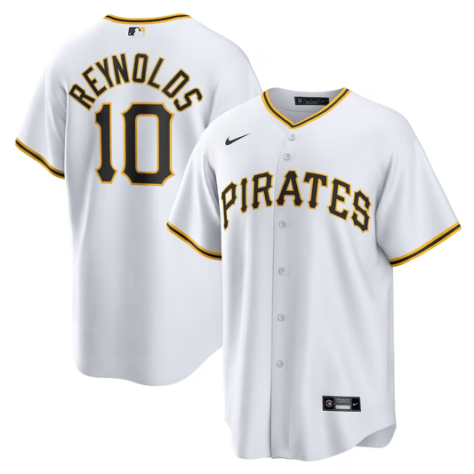 Men's Pittsburgh Pirates Bryan Reynolds #10 White Replica Player Jersey