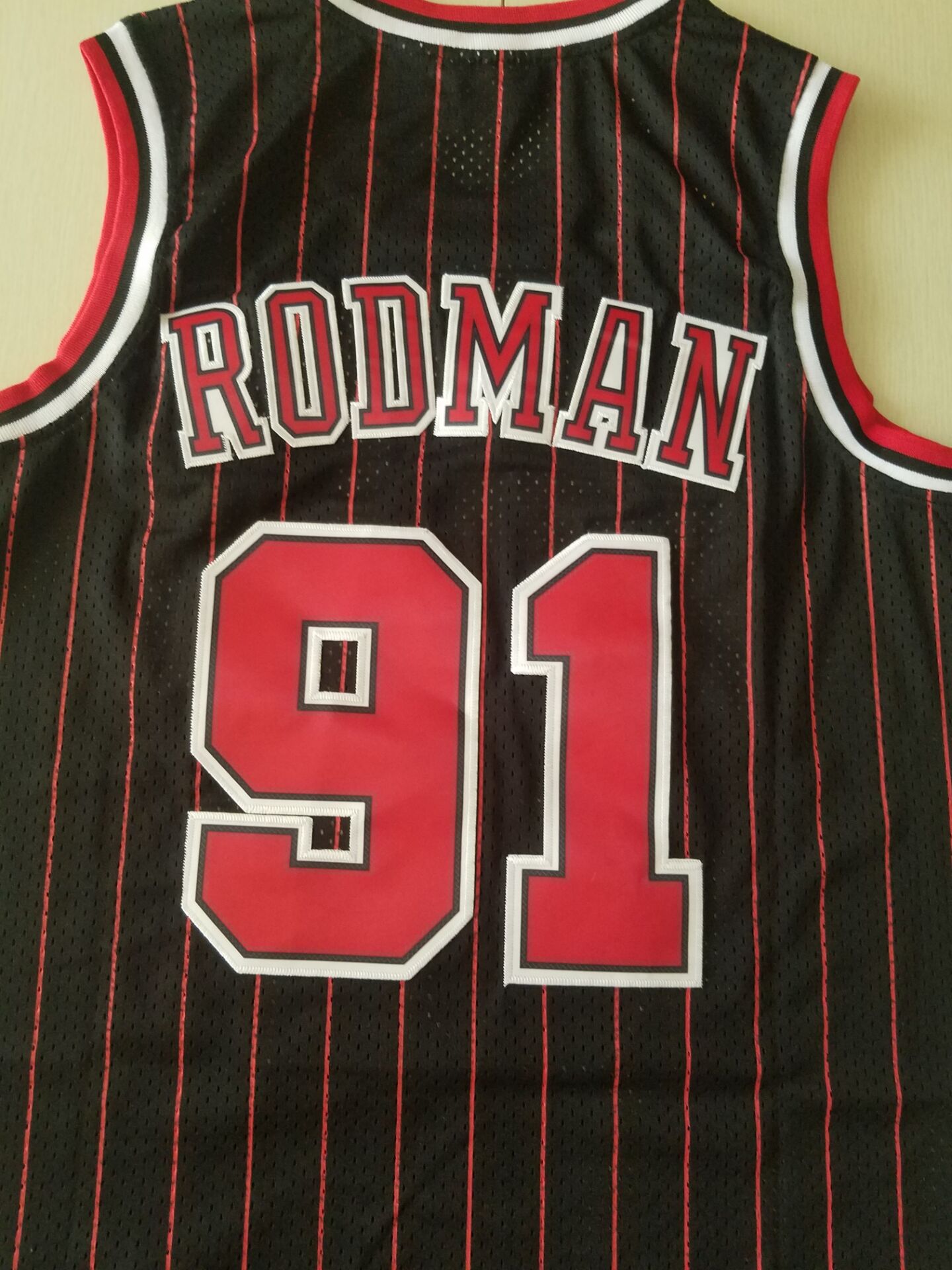 Men's Chicago Bulls Dennis Rodman Black 1995-96 Hardwood Classics Player Jersey