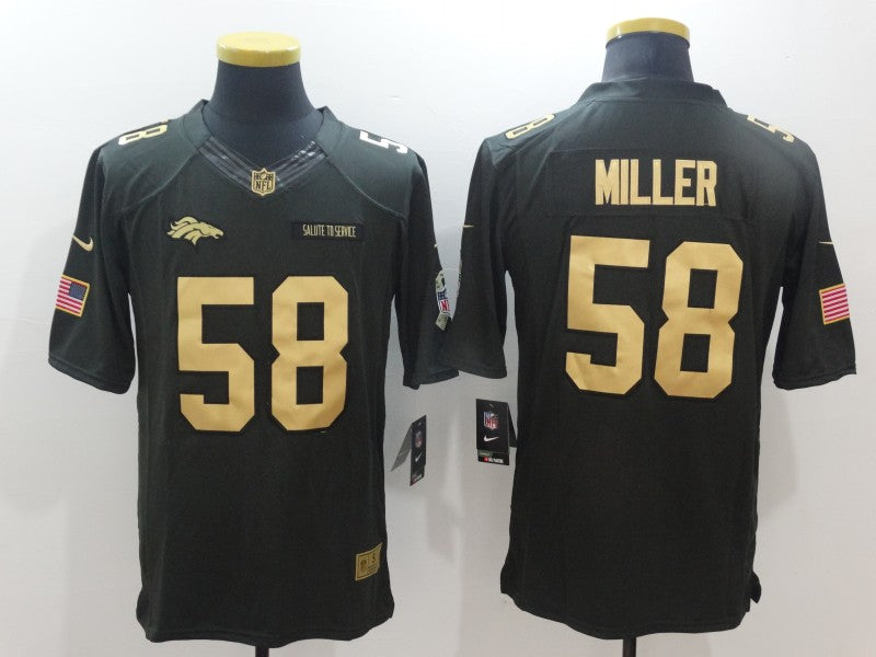 Men's Denver Broncos #58 Von Miller Black Authentic Game Jersey