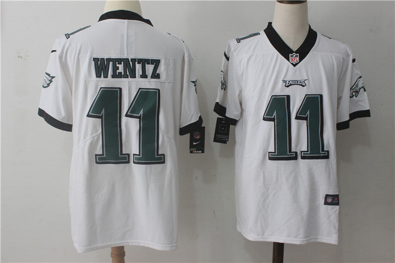 Men's Philadelphia Eagles #11 Carson Wentz Game Jersey White