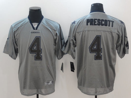 Men's Dallas Cowboys Dak Prescott #4 Gray Team Game Jersey