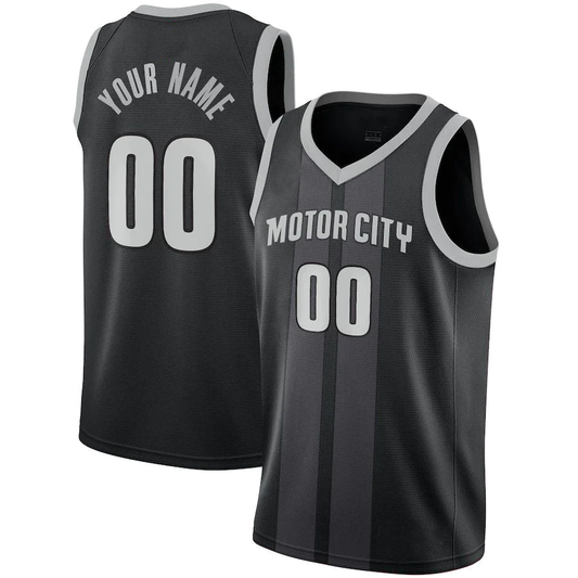 Men's Detroit Pistons Black 2018/19 Swingman Custom Jersey - City Edition