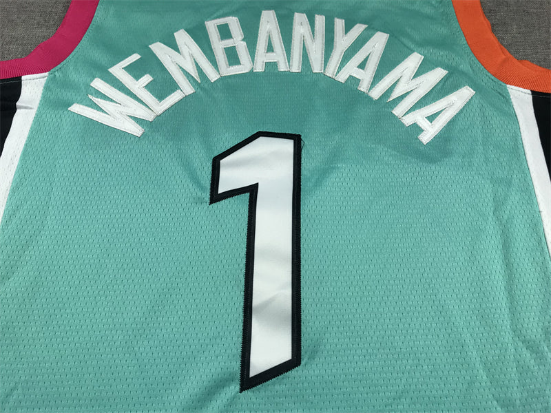 Men's San Antonio Spurs Victor Wembanyama #1 Turquoise 2022/23 Swingman Jersey - City Edition