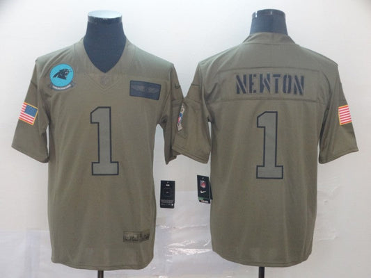 Men's Carolina Panthers Cam Newton #1 Brown Game Jersey