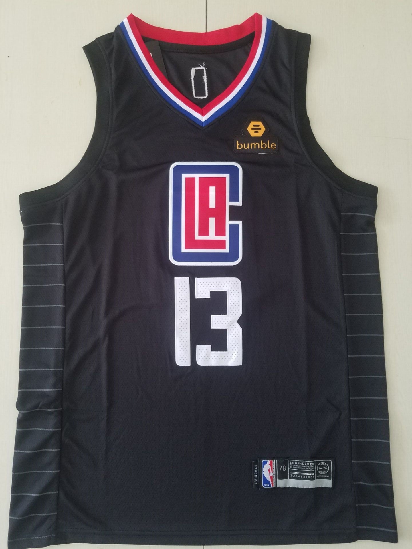 Men's LA Clippers Paul George #13 NBA Black Classics Jersey