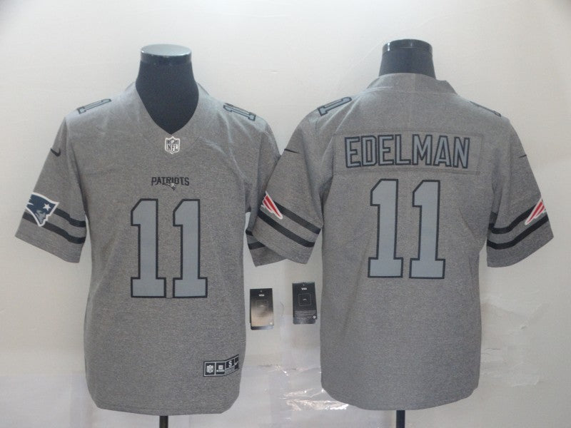 Men's New England Patriots Julian Edelman #11 Gray Game Jersey