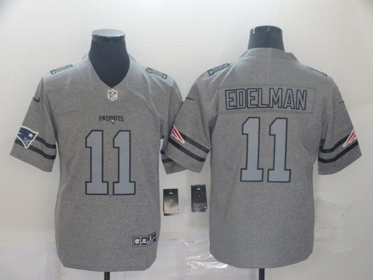 Men's New England Patriots Julian Edelman #11 Gray Game Jersey