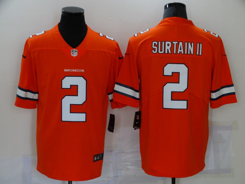 Men's Denver Broncos Patrick Surtain II #2 Orange Game Player Jersey