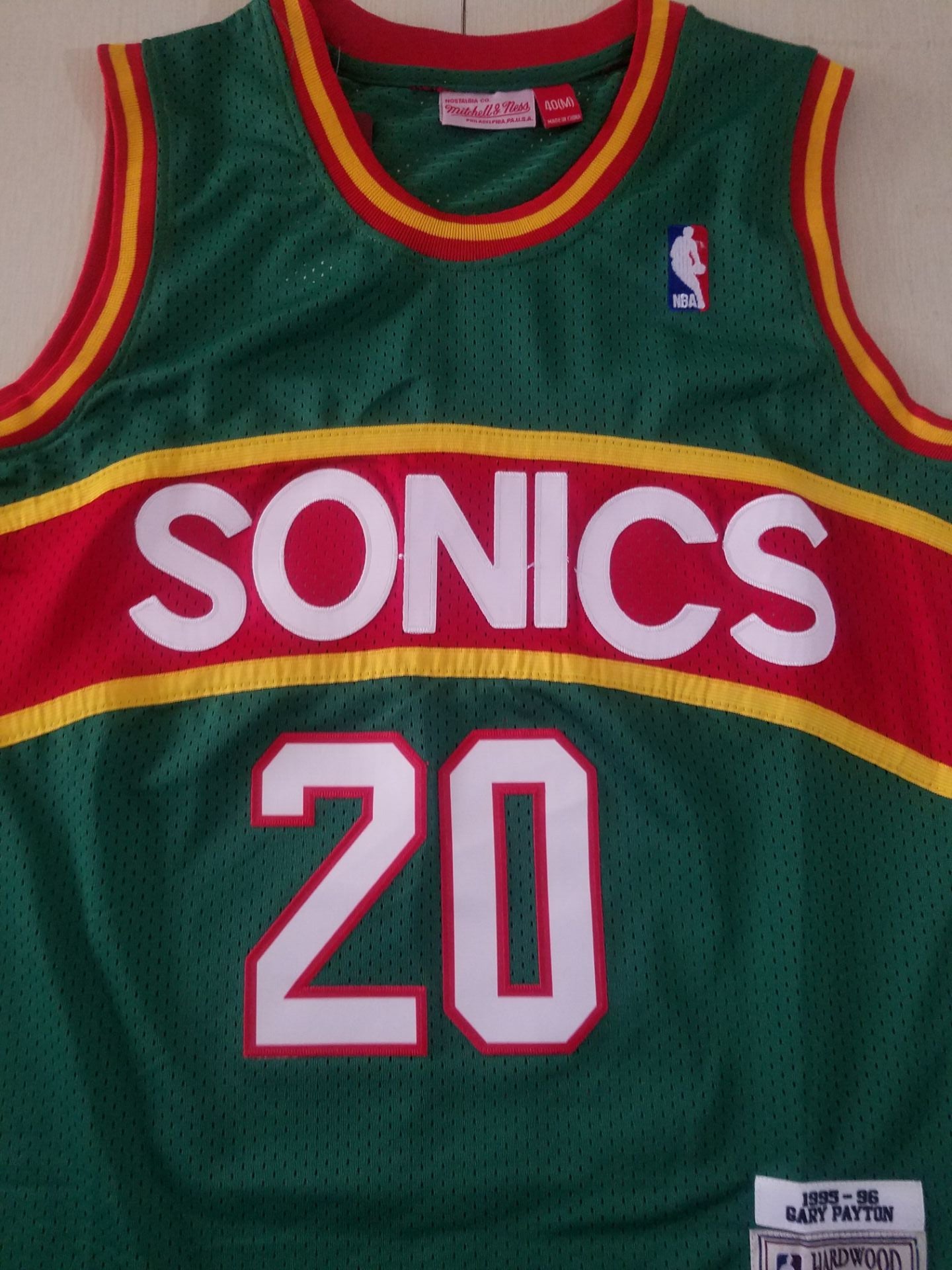 Men's Seattle Supersonics Gary Payton #20 Green Throwback Swingman Jersey