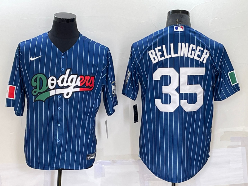 Men's Los Angeles Dodgers Cody Bellinger #35 Blue Stitched Baseball Jersey