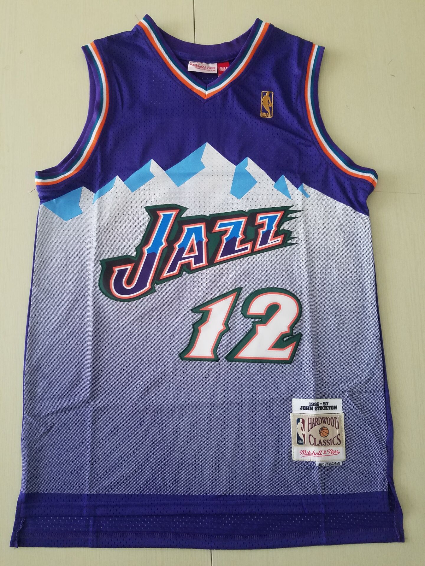 Men's Utah Jazz John Stockton Mitchell & Ness Purple 1996/97 Player Jersey