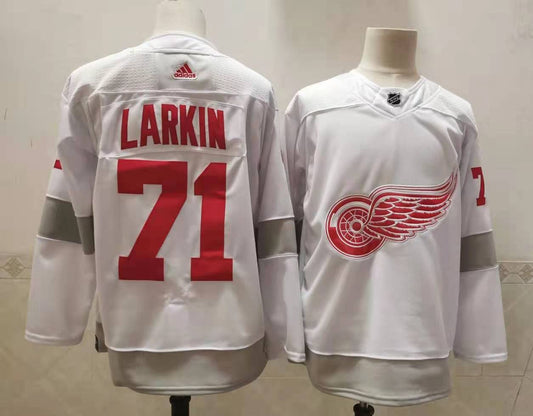 Men's Detroit Red Wings Dylan Larkin #71 White Breakaway Player Jersey