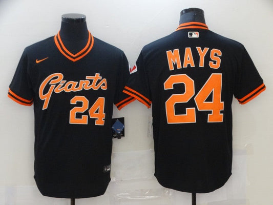 Men's San Francisco Giants Willie Mays #24 Black Replica Baseball Jersey