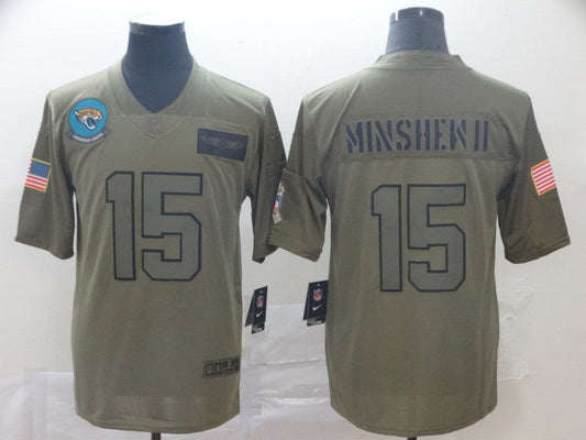 Men's Jacksonville Jaguars Gardner Minshew II #15 Brown Game Jersey