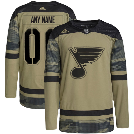 Men's St. Louis Blues Camo Military Appreciation Team Authentic Custom Practice Jersey