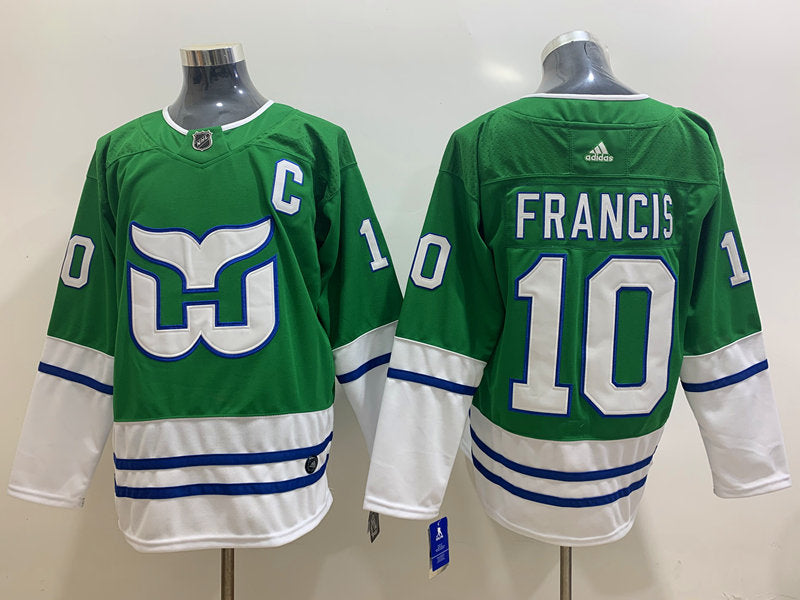 Men's Carolina Hurricanes Ron Francis #10 Green Home Breakaway Player Jersey