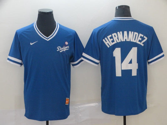 Men's Los Angeles Dodgers Enrique Hernandez #14 Blue Stitched Jersey