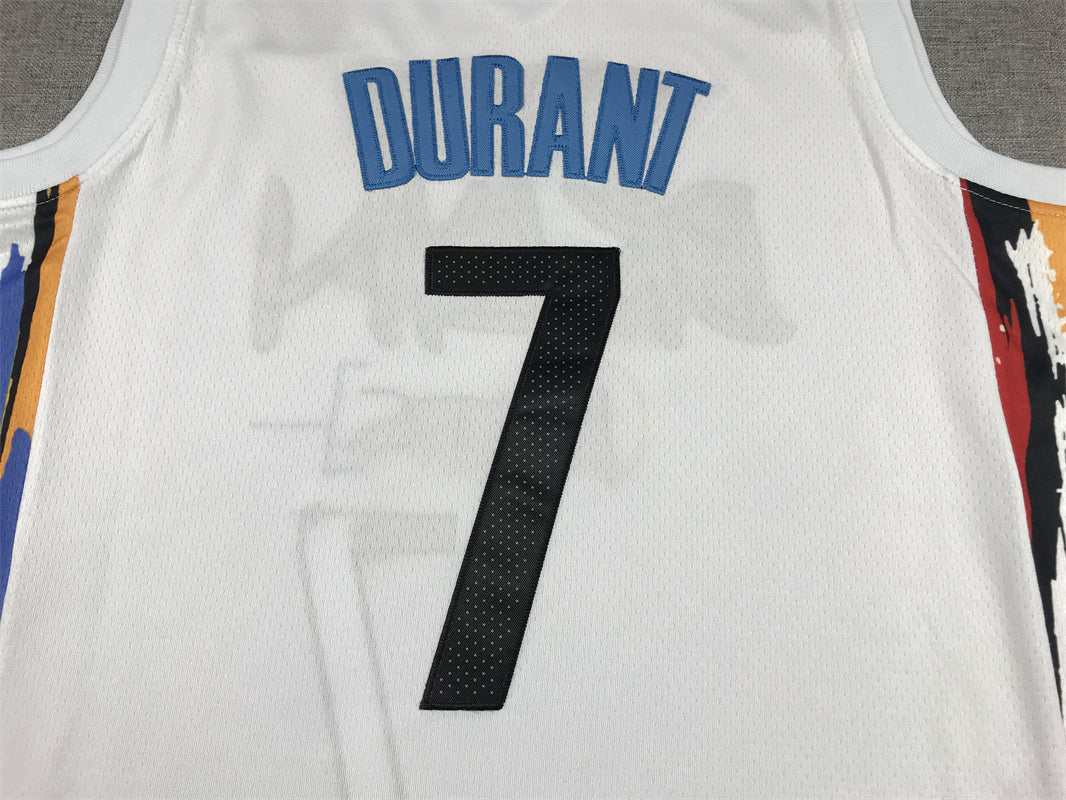 Men's Brooklyn Nets Kevin Durant #7 White 2022/23 Fastbreak Jersey - City Edition