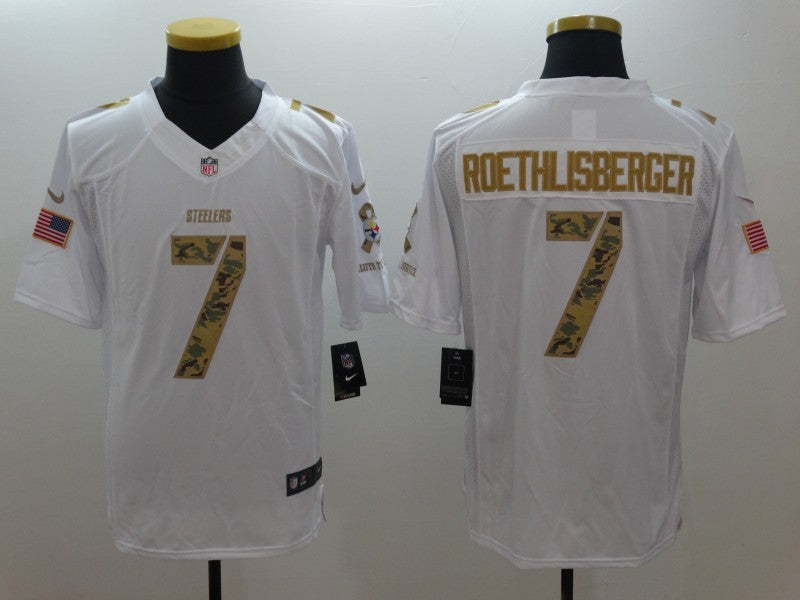 Men's Pittsburgh Steelers Ben Roethlisberger #7 White Player Game Jersey