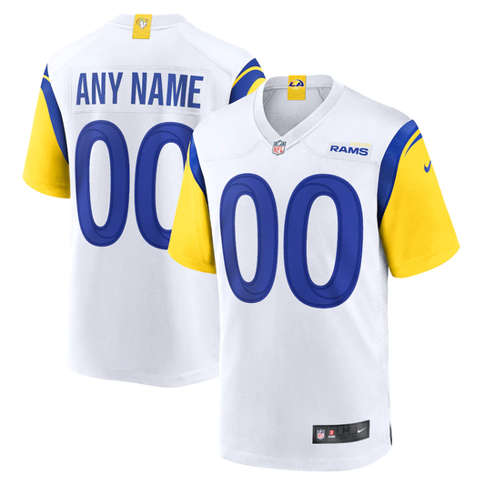 Custom Los Angeles Rams White Alternate Jersey