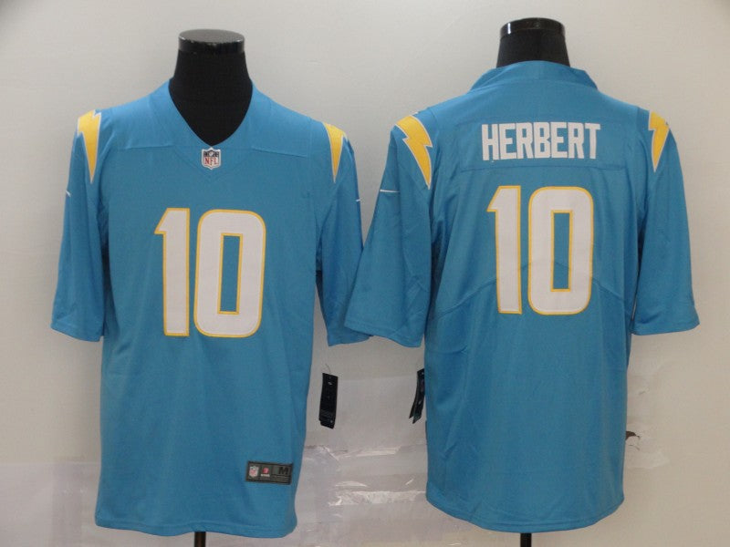 Men's Los Angeles Chargers Justin Herbert #10 Powder Blue Player Game Jersey