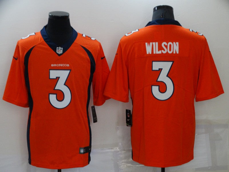 Men's Denver Broncos Russell Wilson #3 Orange Game Jersey