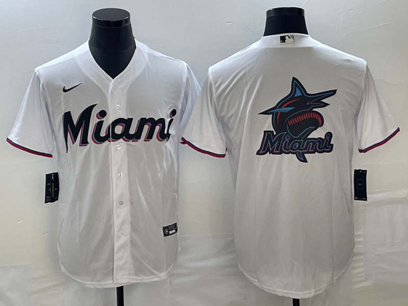 Men's Miami Marlins White Home Replica Team Jersey