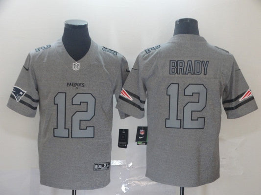 Men's New England Patriots Tom Brady #12 Gray Game Jersey