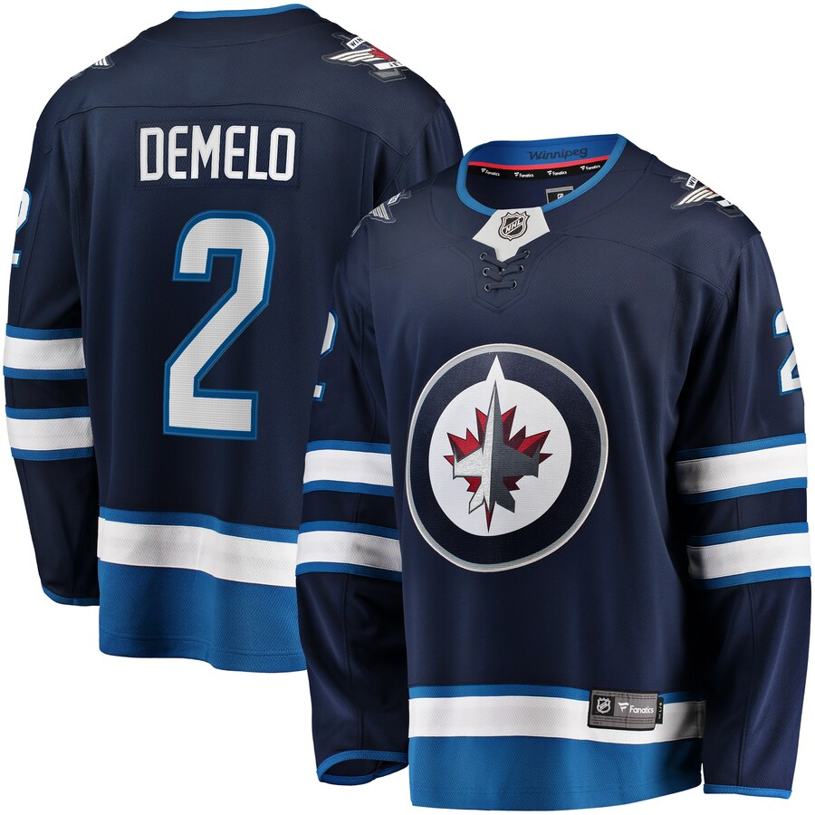 Men's Winnipeg Jets Dylan DeMelo #2 Navy Player Game Jersey