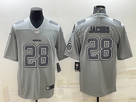 Men's Las Vegas Raiders Josh Jacobs #28 Gray Atmosphere Fashion Game Jersey