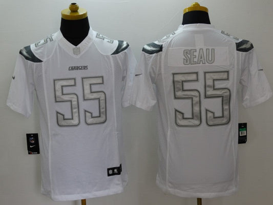 Men's Los Angeles Chargers Junior Seau #55 White Game Jersey