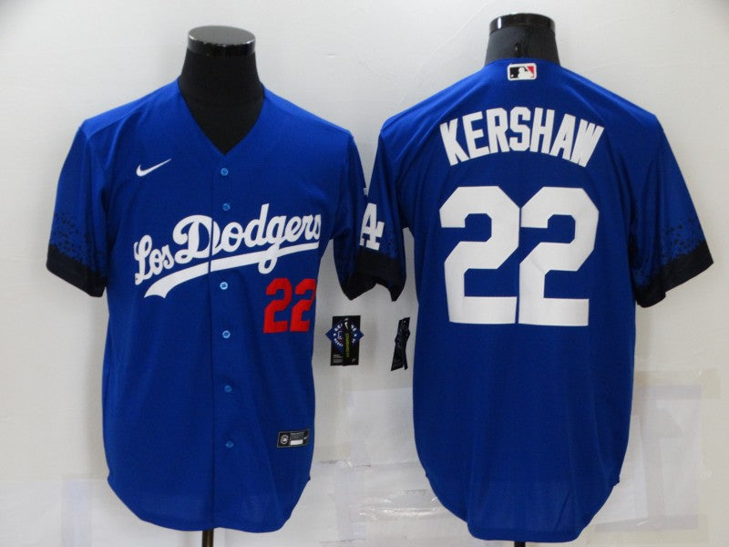 Men's Los Angeles Dodgers Clayton Kershaw #22 Blue Fashion Stitched Jersey