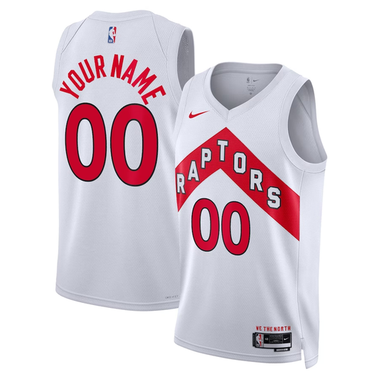 Men's Toronto Raptors White Swingman Custom Jersey - Association Edition