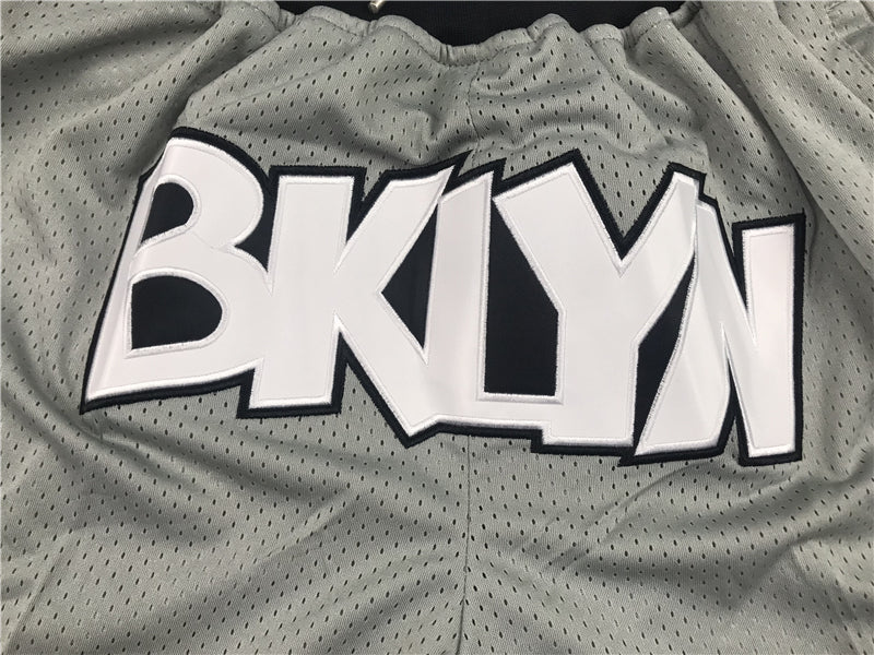 Men's Brooklyn Nets Gray Basketball Retro Shorts