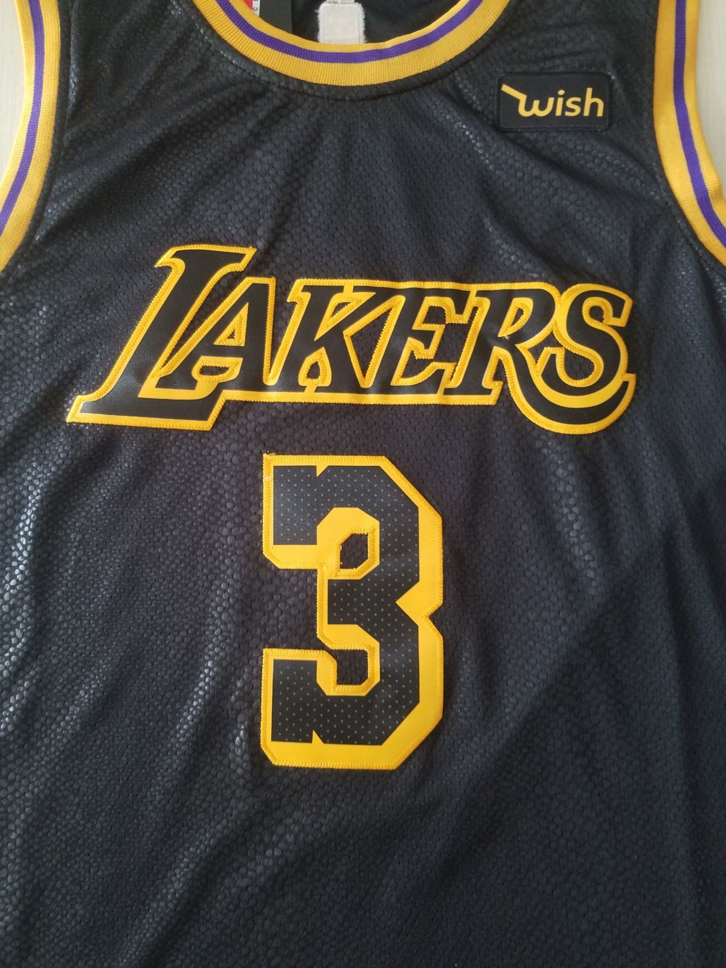 Men's Los Angeles Lakers Anthony Davis Black #3 NBA Swingman Jersey