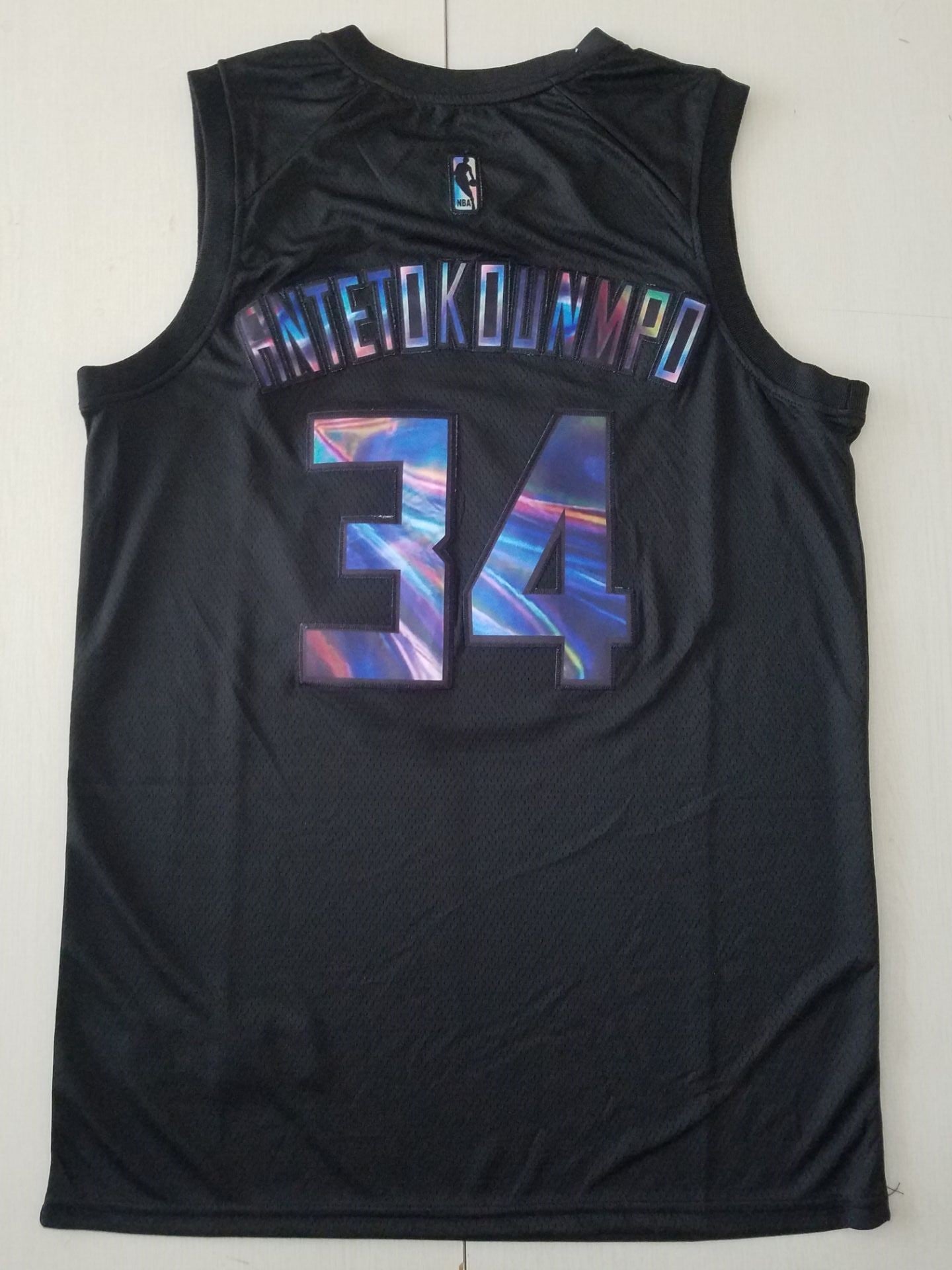 Men's Milwaukee Bucks Giannis Antetokounmpo #34 NBA Black Swingman Jersey