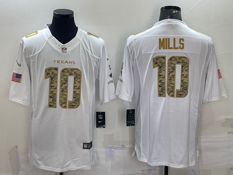 Men's Houston Texans Davis Mills #10 White Player Jersey