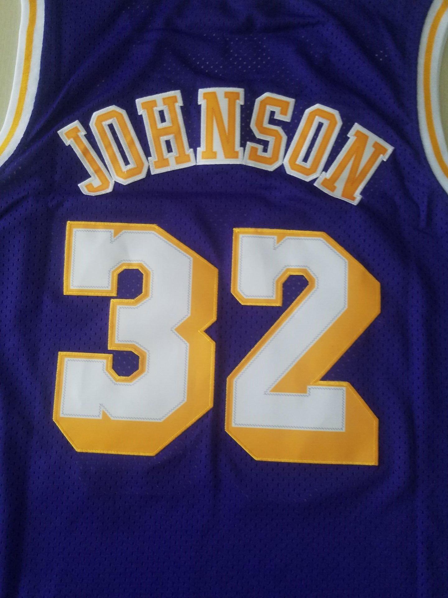 Men's Los Angeles Lakers Magic Johnson #32 Purple Throwback Jersey