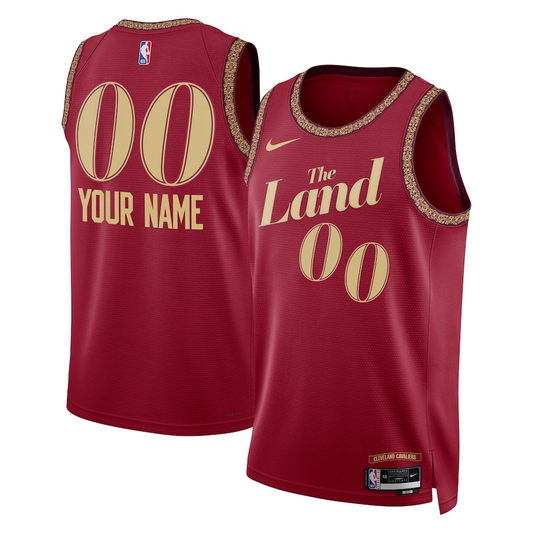 Men's Cleveland Cavaliers Wine 2023/24 Custom Swingman Jersey - City Edition