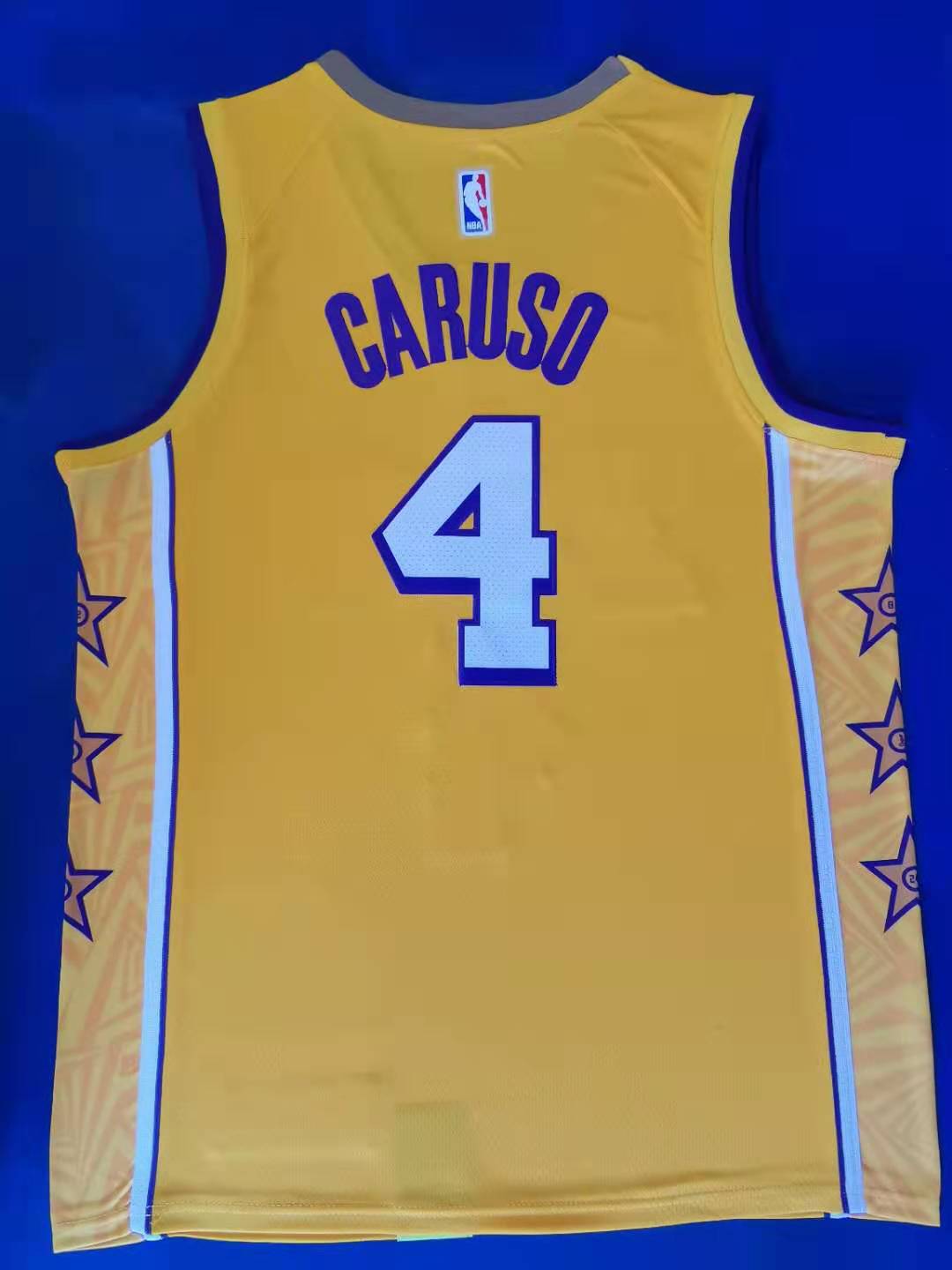 Men's Los Angeles Lakers Alex Caruso #4 Yellow Player Jersey