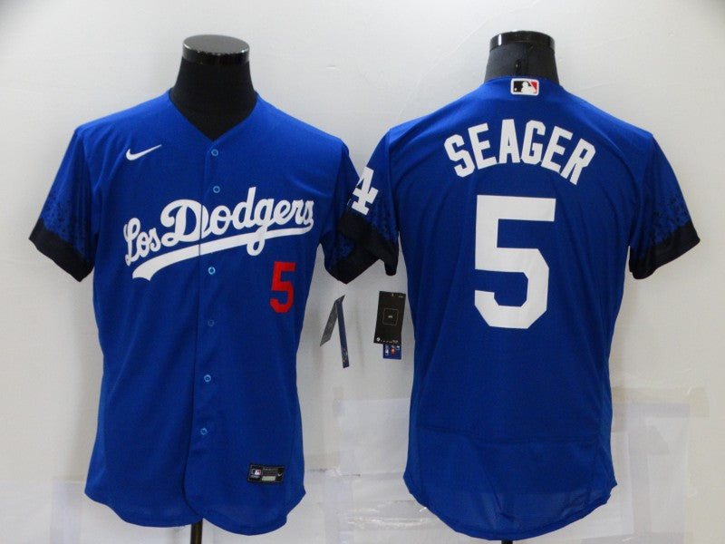 Men's Los Angeles Dodgers Corey Seager #5 Blue Fashion Stitched Jersey