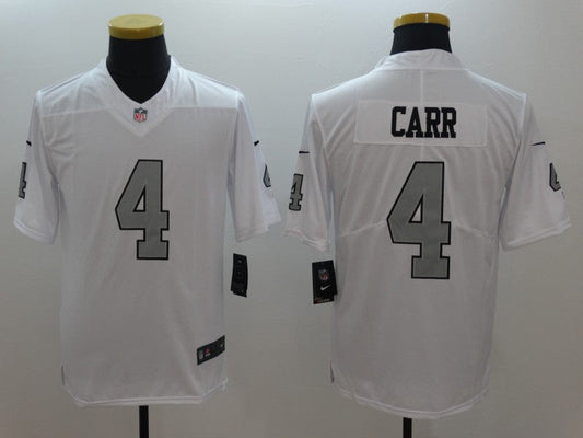 Men's Las Vegas Raiders Derek Carr #4 White Game Player Jersey